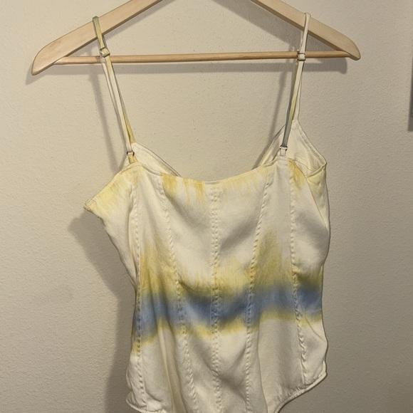 Zara Cream and Yellow Satin Bodysuit Size Large - Picture 8 of 8